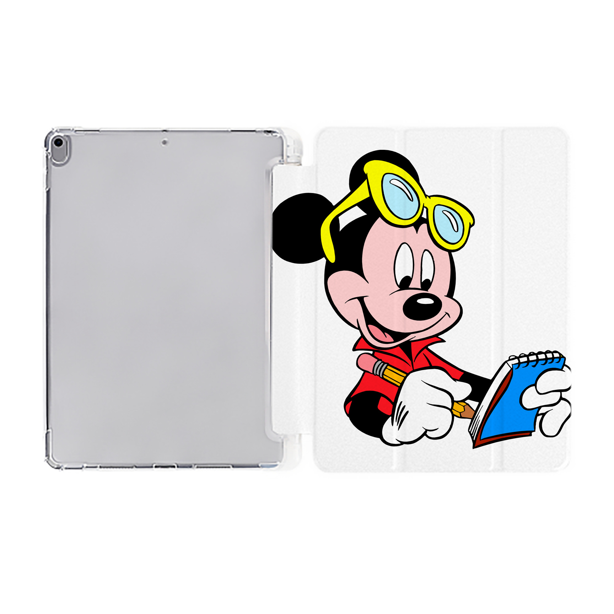 （画像用） ミッキーマウス Mickey Mouse IPad ケース ペン収納付き 三つ折りスタンド PUレザー×シリコン 対応機種9.5/10.5/10.9インチ